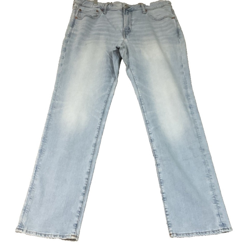 American Eagle Men's Light Wash Blue Denim Airflex Slim Straight Jeans 36 x 30‎